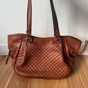 Vera Bradley Leather Glenna Satchel in Brown